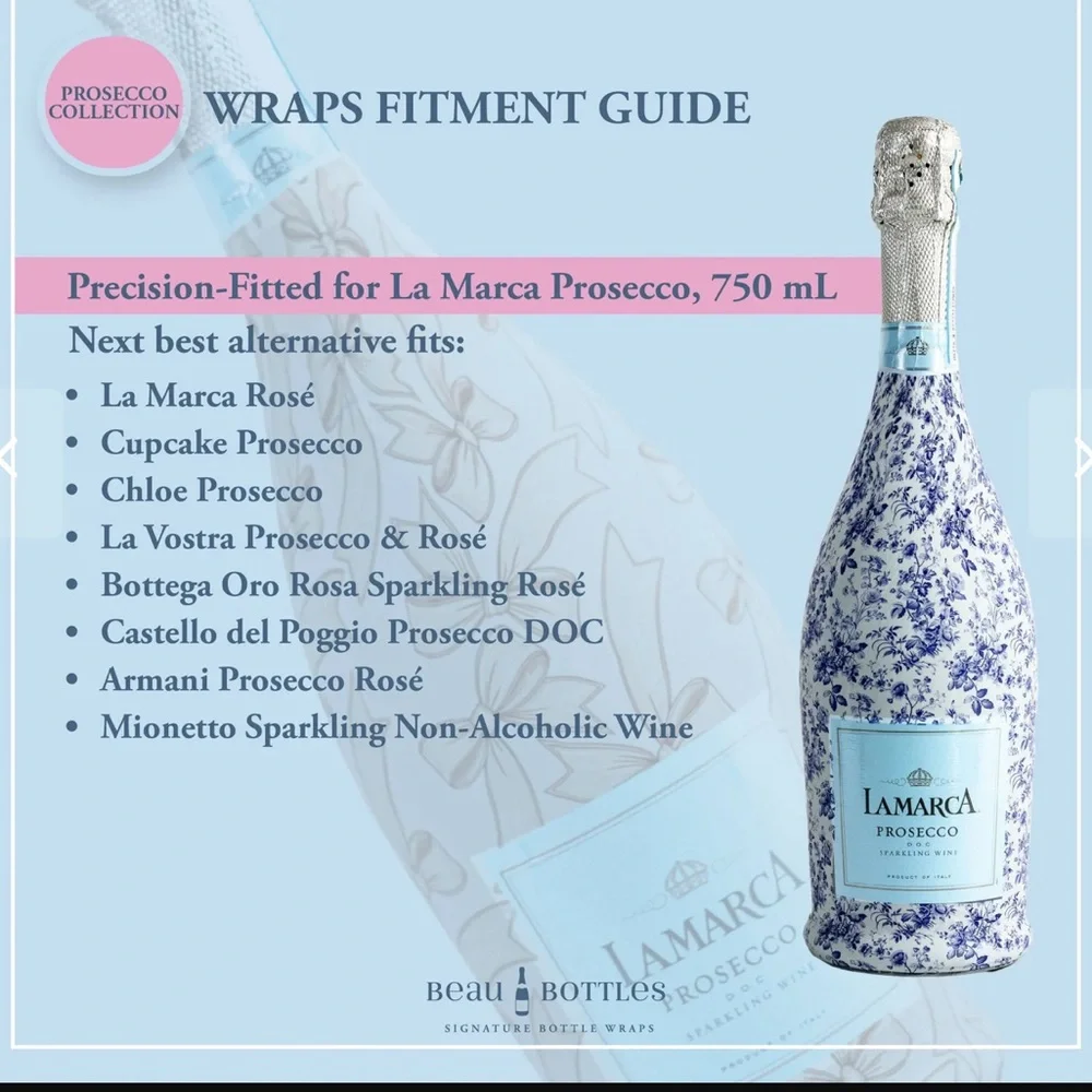 Beau Bottles Blue Engagement Ring-Prosecco Fit 3 Wraps & 2 Bottle Bowes